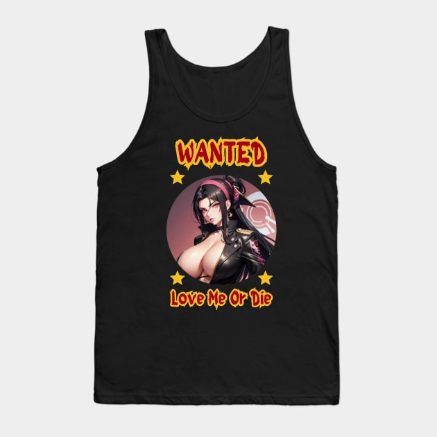 Wanted Pirate Love Me Or Die Anime Girl Tank Top by Clicks Clothes